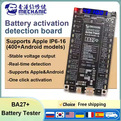 MECHANIC BA27+ Battery activation detection board Supports Apple IP6-16&400+Android models One click
