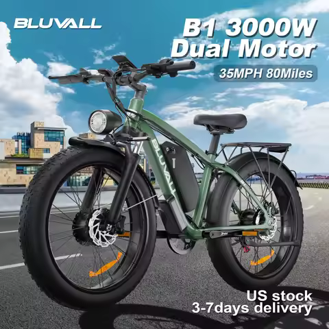 US Stock NEW F1 AWD Peak 5000W Dual Motor Electric Fat Tire Bike 26"x4.0 All Terrain Ebike 48V 25Ah 