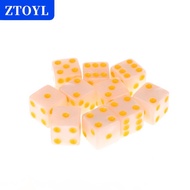 [COD] ZTOYL ลูกเต๋าเกม6ด้าน16มม. ชุดลูกเต๋า D6อะคริลิคสำหรับ DND RPG เกมบนโต๊ะหรือการสอนคณิตศาสตร์ลู