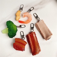 Creative Simulation Food Keychain PVC Model Gift Keychain Soft Glue Fake Braised Pork Belly Roasted Chicken Keychain