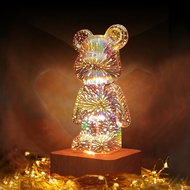 3D Bear Night Light USB Room Decoration Ambient Light Suitable for Children Room Bedroom Decoration
