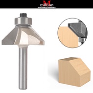 (45 DEGREE)1/4" Shank 45 Degree Bevel Edge Chamfer Cutter Router Bit for wood 45 Degree Woodworking 