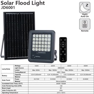 Solar Flood Light Lampu Solar Outdoor IP65 Waterproof Remote Solar LED Light JD6001