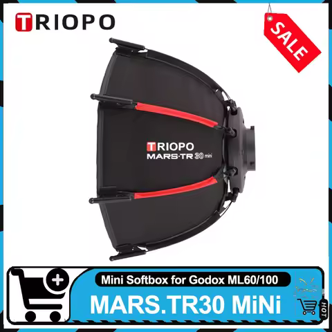 TRIOPO MARS TR30 Mini 30cm Quick Release Mini Bowens Mount Octagonal Softbox compatible with Godox M
