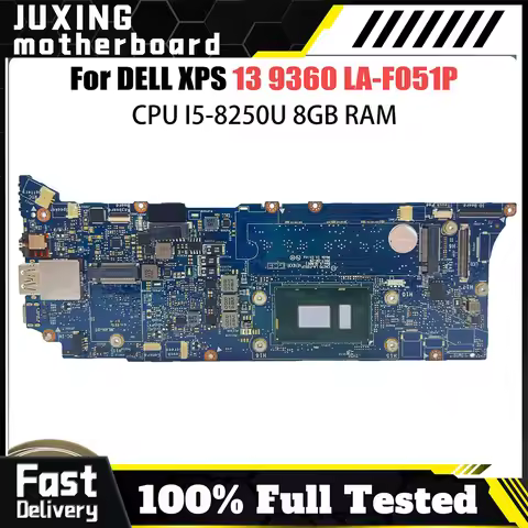 LA-F051P For DELL XPS XPS 13 9360 LA-F051P Notebook Motherboard i3 i5 i7 CPU 100% Tested Laptop Main