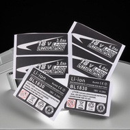 flashquick 10Pcs/set For 18V 3Ah 4Ah 5Ah 6Ah 9Ah BL1830 Li-Ion Battery Label Stiers 18V Battery Capa