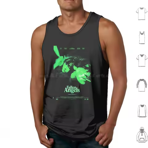 Fallen Angels-Green Tank Tops Print Cotton Film Cult Wong Kar Wai Fallen Angels Fallen Angels 1995 F