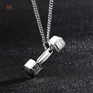 { MY Fashion }   Gym Dumbbell Pendant Necklace Men And Women Sports Barbell Pendant Fashion Chain Ne