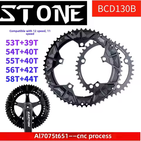 130 BCD Double Chainring 5 bolt 53/39T 54/40T 55/40T 56/42T 58/44T for shimano 11/12 speed Bicycle C