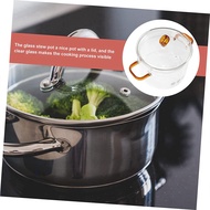 【VVL】-Glass Instant Noodle Pot Oven Pans Sauce Pan Stainless Steel Sauce Pan with Lid Soup Pot