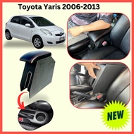 Toyota Yaris 2006-2013 กล่องคอนโซลกลาง MIO ที่พักแขน (หนัง PU) สำหรับพร้อมกล่องเก็บของและที่วางแก้ว 