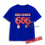 CHILDREN'S CHARACTER T-SHIRT 666 STEAL BRAINROTa CHILDREN'S STEAL T-SHIRT BRAINROT 666a