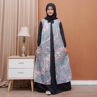 GAMIS ANAK REMAJA PEREMPUAN GAMIS CARDIGAN BATIK SANTRIWATI