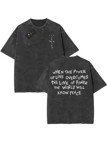 100% Cotton Oversized T Shirt For Men Women HipHop Washed T Shirts cactus jack Short Sleeve Gift Top