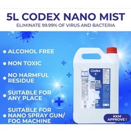 🔥OFFICIAL STORE 🔥 Codex Nano Mist Sanitizer 5L Liquid Disinfectant Sanitizer Non-Alcohol Anti-Coronavirus消毒液