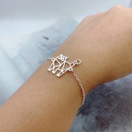 鍍銀布偶貓手鍊