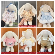 31cm Rabbit Shy Rabbit Overalls Dress Clothes Plush Rabbit Doll Clothes Accessories Cute Rabbit Baby