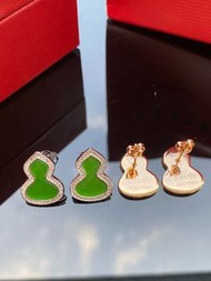Qeelin earrings 翡翠葫蘆鑽石耳環