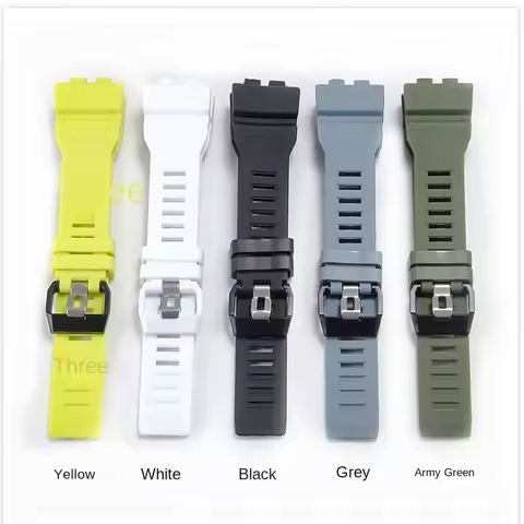 Watch Band For Casio G-shock 5554 GBD-800 GBD-800-2/-7 GBA-800 GBA-800uc 3464 Multi Black Color Resi