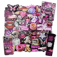 Y2K Pink Stickers,160Pcs Aesthetic Sticker Packs,Coquette Stickers,Cute Cool Laptop Stickers,2000s 9
