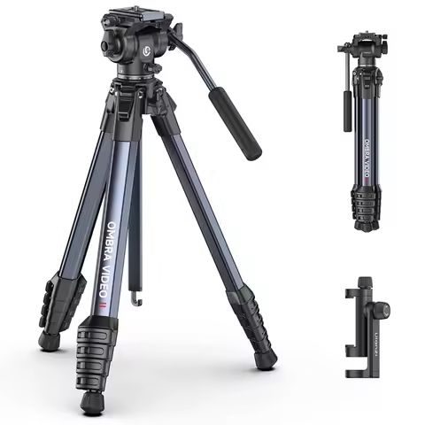 Ulanzi OMBRA Video II Travel Tripod suit for Arca F38 Quick-Release with Carry Bag 5-Section Leg for