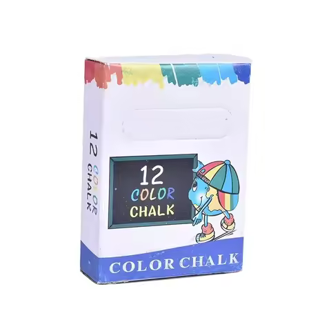 12Pcs Sidewalk Set Street Chalks 6 Bright Cheerful Colors Nontoxic Washable Hex Dust-free Chalks For