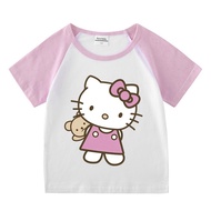 JAIYIH FASHION Hello Kitty Toy Bear Cat sando clothing t shirt for kids girl tops 1 2 3 4 5 6 7 8 yrs old baby clothing girls tshirt costume for kid girl Casual tees party supplies Cartoon clothes