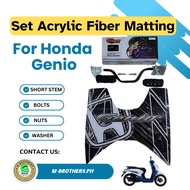 (SET) HONDA GENIO ACRYLIC FIVER MATTING WITH SHORT STEM SLIDER
