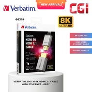 Verbatim 8K HDMI 2.1 Cable with Ethernet (200cm) Grey66319