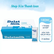 (HSD T3-2026) Thùng 48 Hộp Sữa tươi tiệt trùng Ít đường Dalat Milk 180ml.