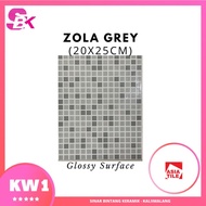 Keramik Dinding Kamar Mandi 20x25 Zola Grey Berkualitas