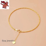 Authentic Real 18K Gold AU750 Twisted Bracelet Exquisite Delicate Gift Classic Present For Women Adj