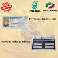 Petronas &amp; Perodua Windsreen Mileage Sticker For Engine Oil Auto Transmission Fluids Service (