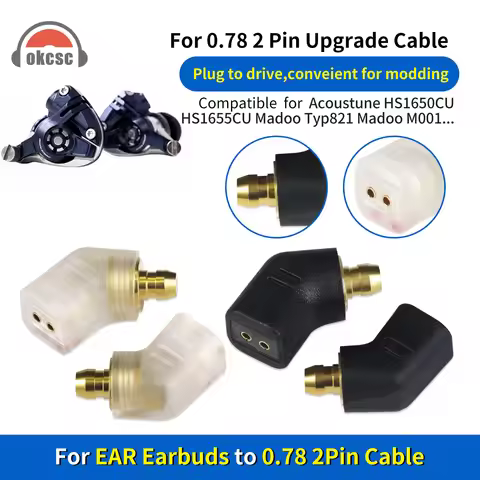 OKCSC Earphones Adapter Pentaconn EAR Male to 0.78mm 2 Pin Female Connecter for Acoustune HS1655 HS1