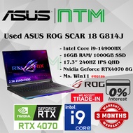 #RG186 USED ASUS ROG Gaming Laptop STRIX G18 G814J intel i9 16GB 1TB SSD NVIDIA RTX4070 RTX 4070 8G 