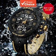 SMAEL 8140 Sport Watch for Men Dual Display Waterproof Quartz Wristwatch with Alarm Night Light