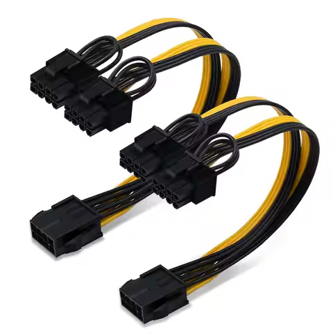 2PCS CPU to GPU, CPU 8 Pin Female to Dual PCIe 8 Pin (6+2) Male Splitter Cable for Graphics Card BTC