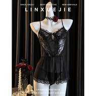 Deep V ลูกไม้ Trim Chemise Nightgown ดูผ่านบาง ตาข่าย เซ็กซี่ สายคล้อง ชุดนอน สําหรับ Youth Fun Home