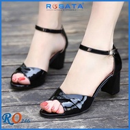 Beautiful Women'S High Heels Square Heels 6 Inch Black rosata ro246 Brand