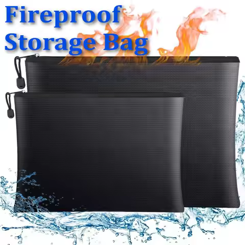 L/M/S Size Fireproof Storage Bag Waterproof Document Bags Fire Safe Storage Pouch with Zipper Cash F