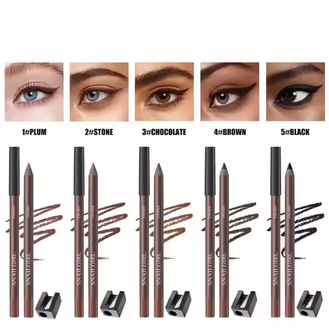 Eyeliner Pen, Waterproof and Sweatproof, Long Lasting Smudge ProofHard Refill Eyebrow Pencil Makeup 