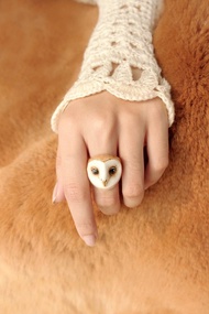 幸運穀倉貓頭鷹戒指