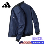 [MYSIA READY STOCK] Adidas Spring And Autumn Men Casual Jacket Zipper Bomber Coat Jaket Lelaki Outwear Plus Size clothes