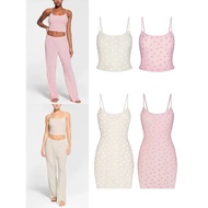 Skims Sheer Velvet Baby Pink Marble Bearts Camisole Tank Crop Top Mini Dress Pants