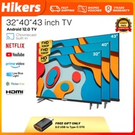 Hikers 32/40/43 Inch Smart TV Digitall TV 1080P FHD LED TV 75HZ MYTV/YouTube/Netflix/Google Store