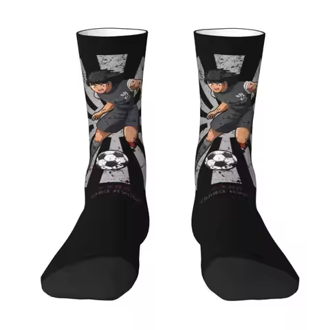 Kawaii Kojiro Hyuga Retro Captain Tsubasa Socks Women Men Warm 3D Print Anime Japanese Football Spor