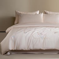 1600TC Lanzing Tencel Embroidered Bedding 4-Piece Set (Spring Harmony Gold)