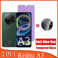 Redmi A3 Tempered Glass For Redmi Note 13 12 11 10 Pro 11s 10s 5G 4G A2 Plus 13C 5G 4G 12C 10 10A 10C 9 9A 9C 2 in 1 Anti Blue Ray Light Screen Protector Tempered Glass Film