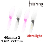 HQProp Ultralight Micro Whoop Prop 40MMX2 1.6x1.2 1mm Hole 2-Blade Propeller (2pairs/4pcs) HQT40U