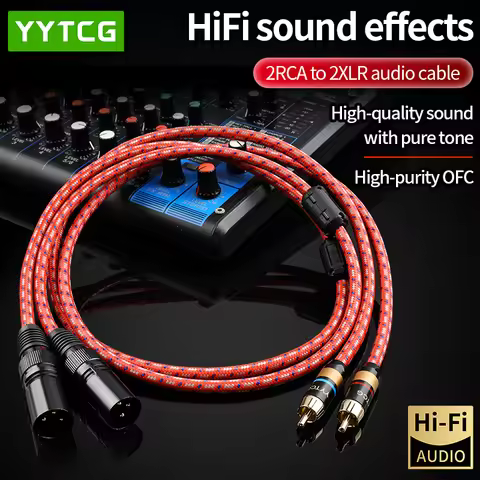 Hi-End Audio Cable Dual RCA to Dual XLR Male/Female RCA to XLR Adapter for Mixer to Amplifier/Effect
